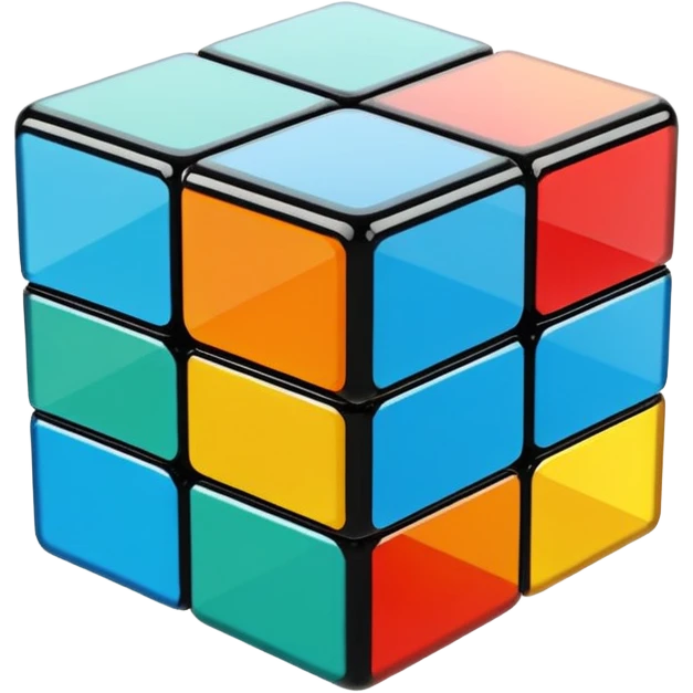 Transparent glass Rubix cube emoji