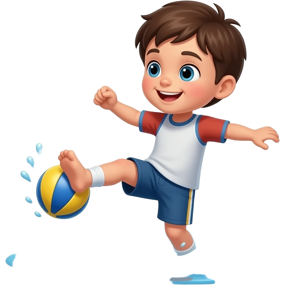 child kicking while swimming in the water emoji