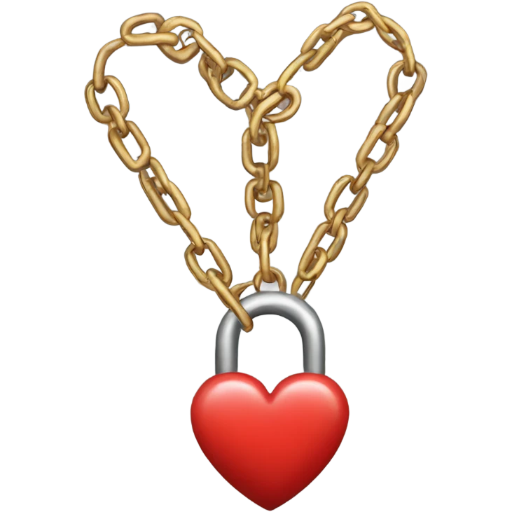 a heart with a chain and lock around emoji