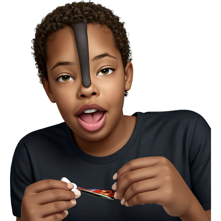 boy with tongue out indoors emoji