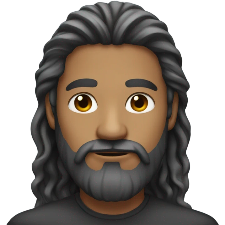 man long hair beard emoji