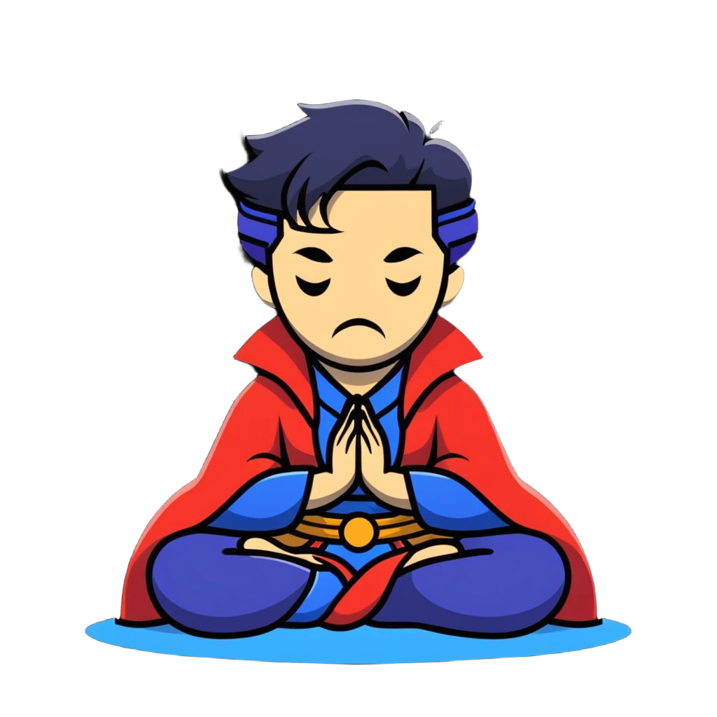 Doctor Strange in meditation pose floating emoji