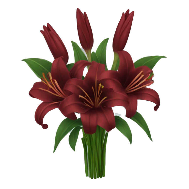 Dark red bouquet of lilies  emoji