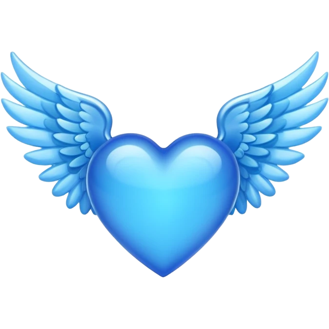blue heart with wings emoji emoji