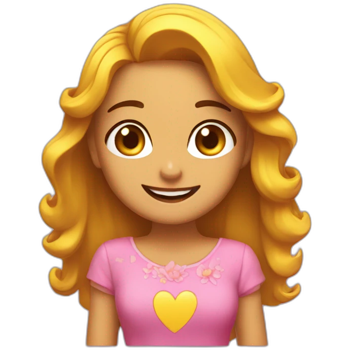 Chica enamorada y feliz emoji