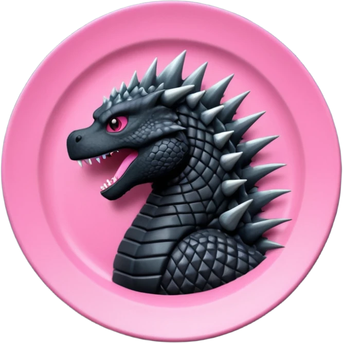 Godzilla Evolved pink plates black scales emoji