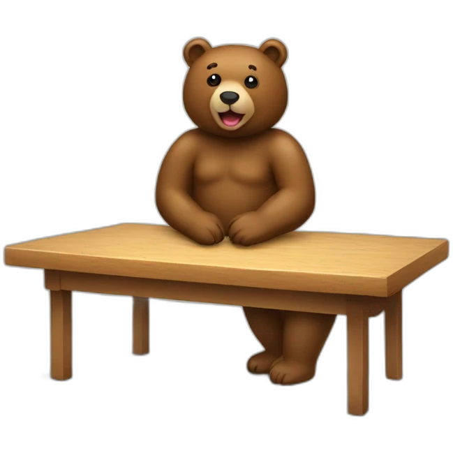Table with bear emoji