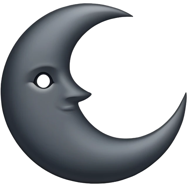 A new moon, mostly dark with just a thin glowing outline emoji