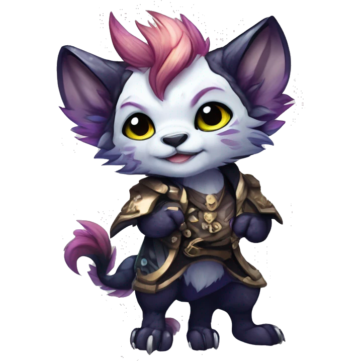 Cool cute Kawaii edgy fantasy shiny chibi animal creature fursona Fionbri vernid by griffsnuff & LiLaiRa & Falvie full bodyal emoji