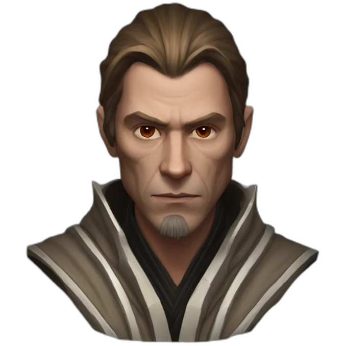 hyperrealist sith jedi in world of warcraft without beard emoji