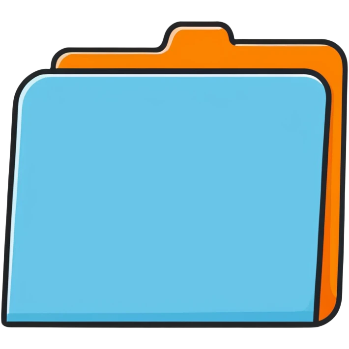 exact default Mac OS folder icon with the classic tab design in light pastel blue color emoji