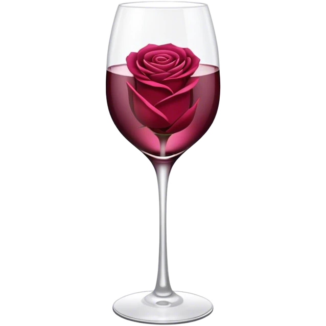 Glass of dark rose in slender glass emoji