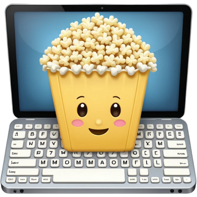 popcorn on a computer emoji