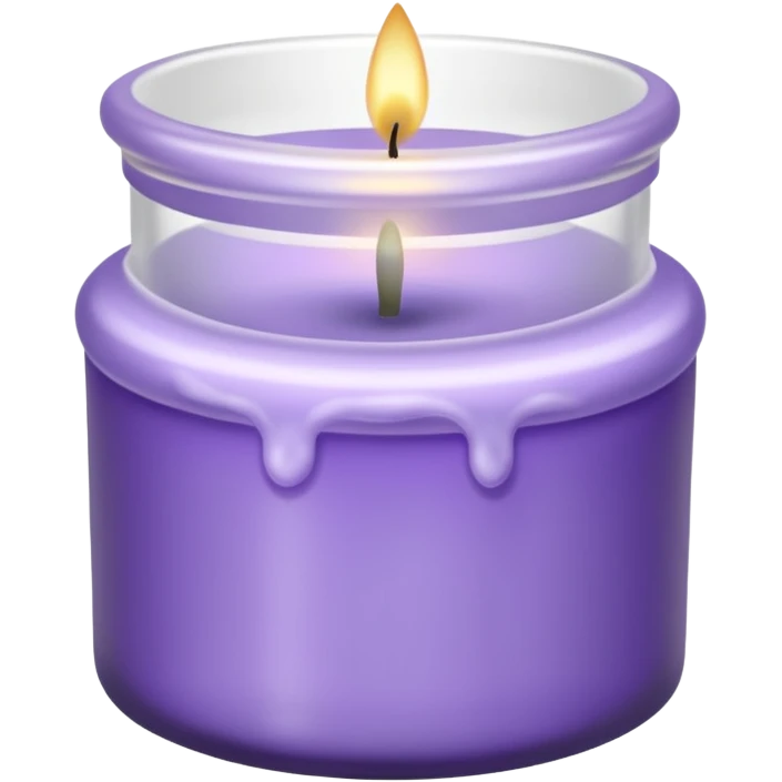 Lavender candle – purple wax in frosted glass jar emoji