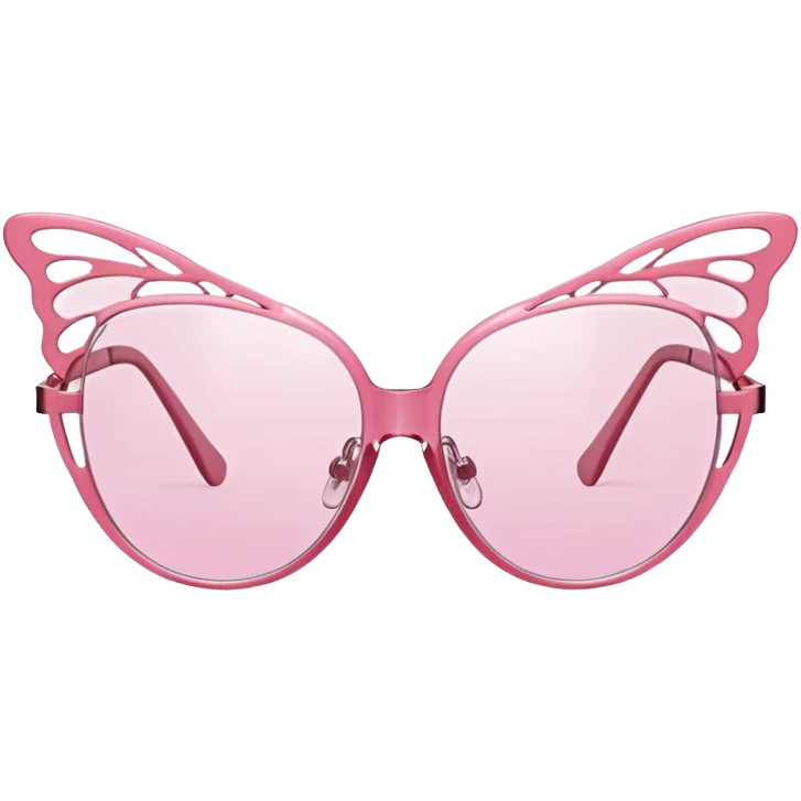 Y2K butterfly shaped pink frameless glasses, early 2000s fashion, no rim emoji