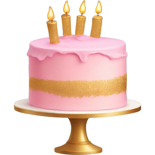 pink and gold cake emoji