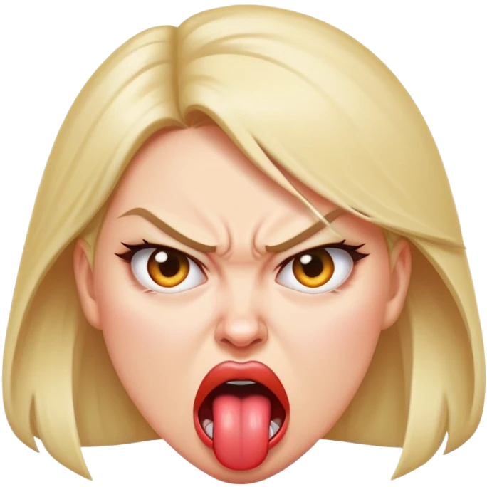 Angry woman sticking tongue out emoji