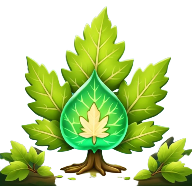 woodland spirit sending glowing leaf message emoji