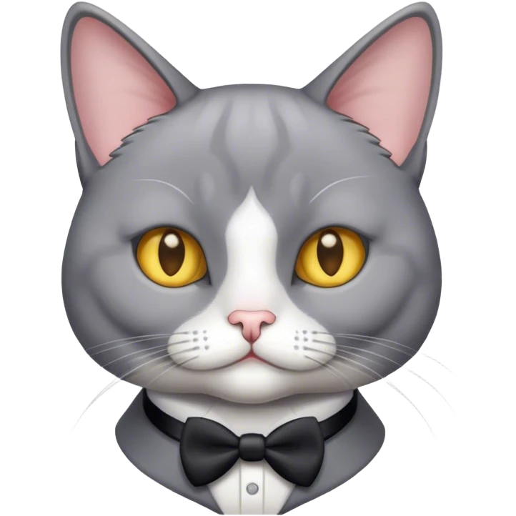 Grey tuxedo cat emoji