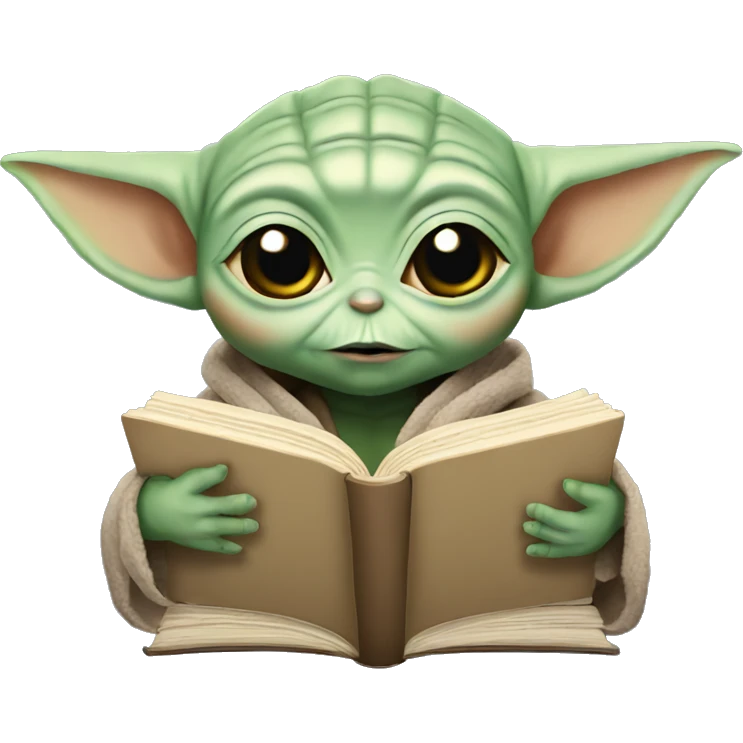 Baby Yoda reading emoji