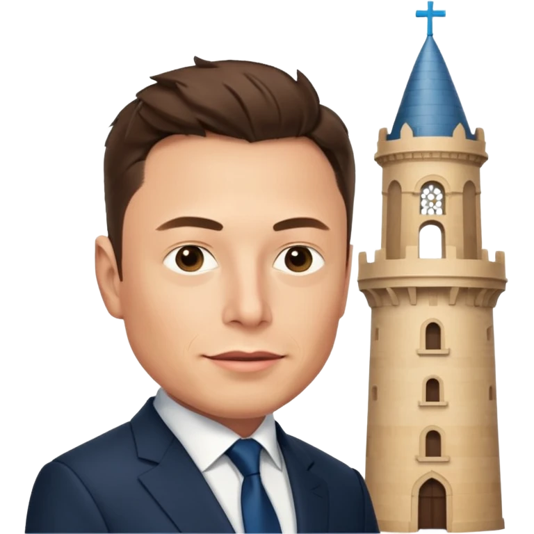 picture of elon musk with torre de belem in his back emoji