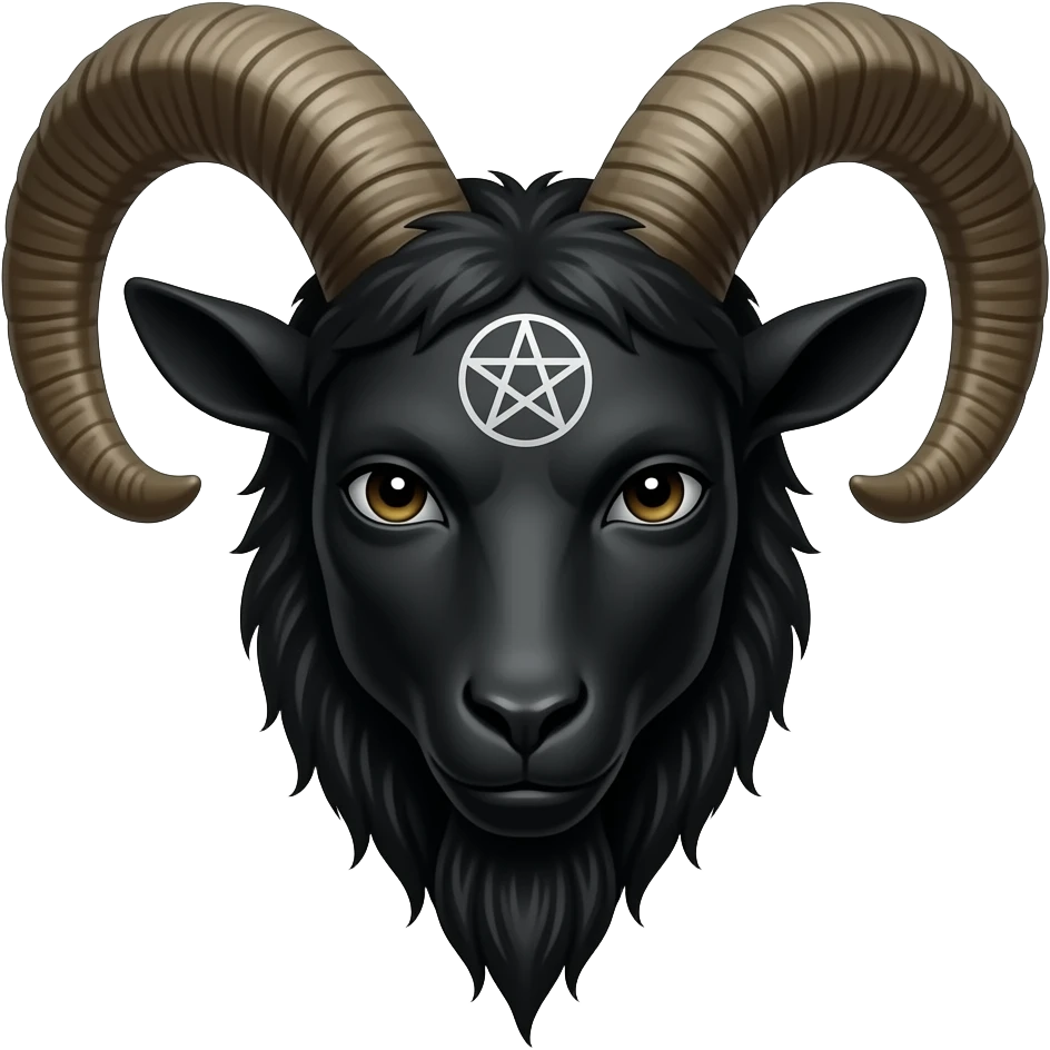 emoji de baphomet pero que sea con cabeza de cabra color negro y un pentagrama en la frente emoji
