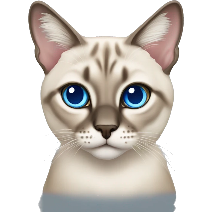 Lynx point Siamese cat with big blue eyes emoji