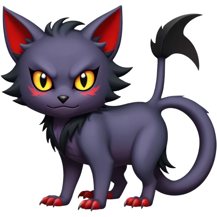 Vampiric feral emo dark Litten-Noibat-Fakémon-hybrid-creature (full body) emoji
