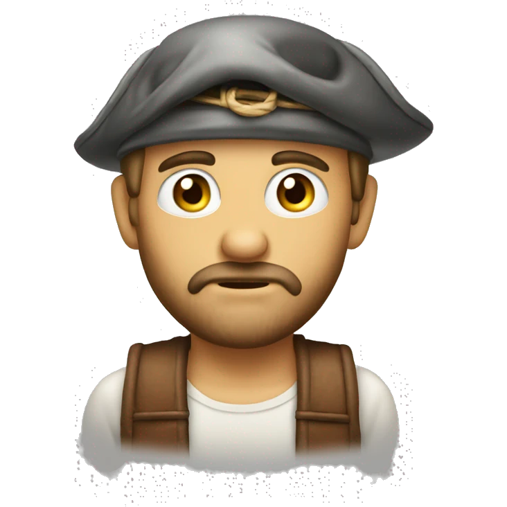 emoji piscar de olho com pala pirata e cartola emoji