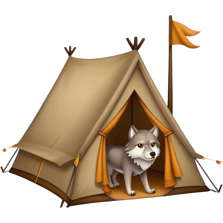 wolf stalking a tent emoji