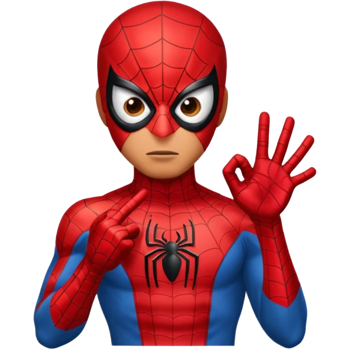 Spiderman just makes an upvote sign with his hand. emoji