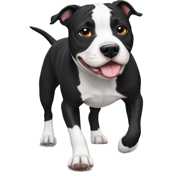 staffordshire bull terrier black walking emoji