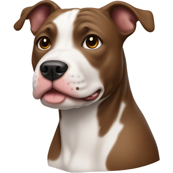 Pitt bull dog with white face and brown ears and nose  emoji