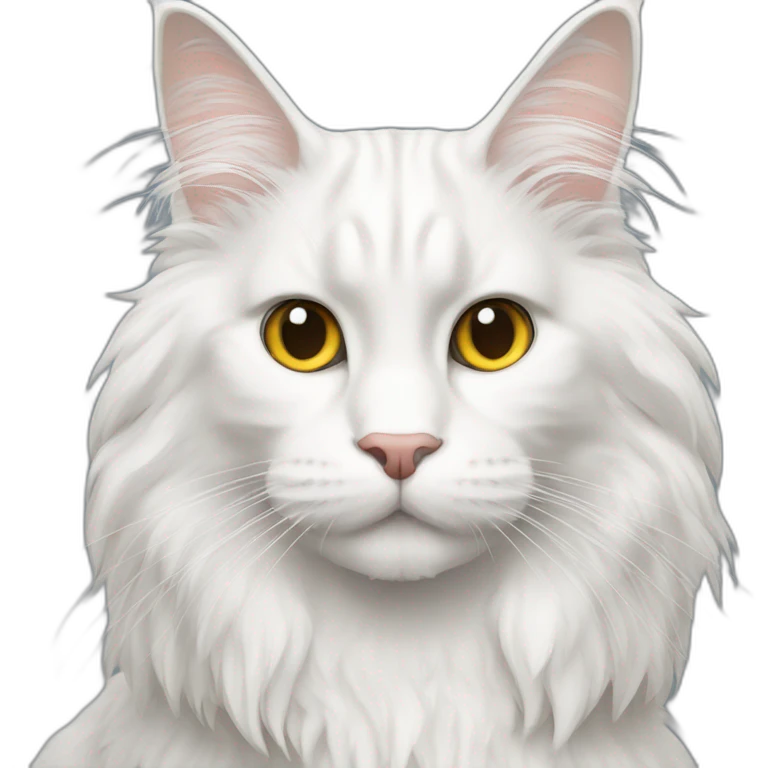 White Maine coon emoji