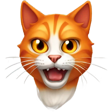 evil orange cat devil horns emoji