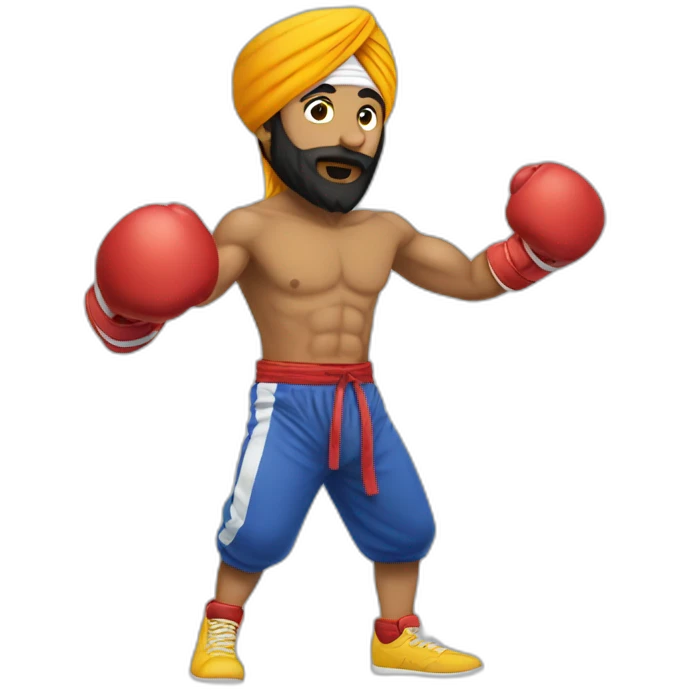 A sikh doing boxing emoji