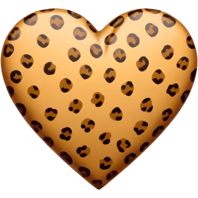 Brown heart with cheetah print  emoji