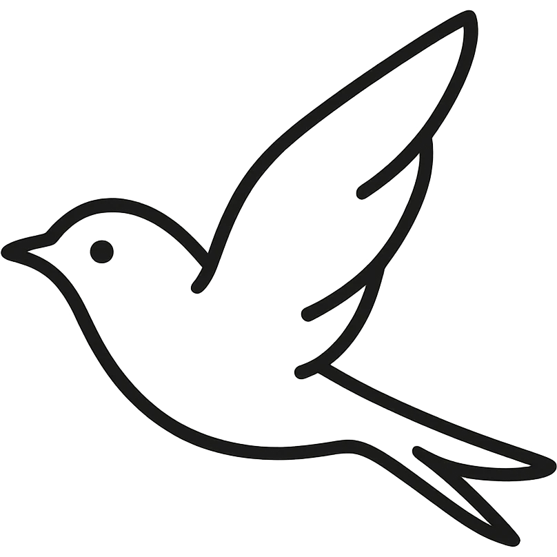 bird flying, alternative style, simple or transparent background emoji
