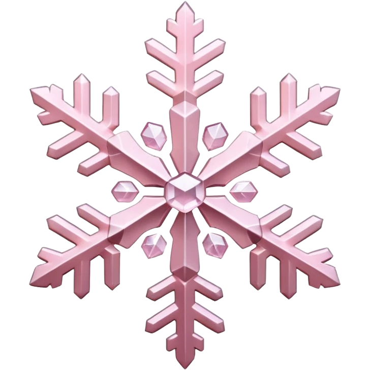 snow flake pale pink 3d emoji