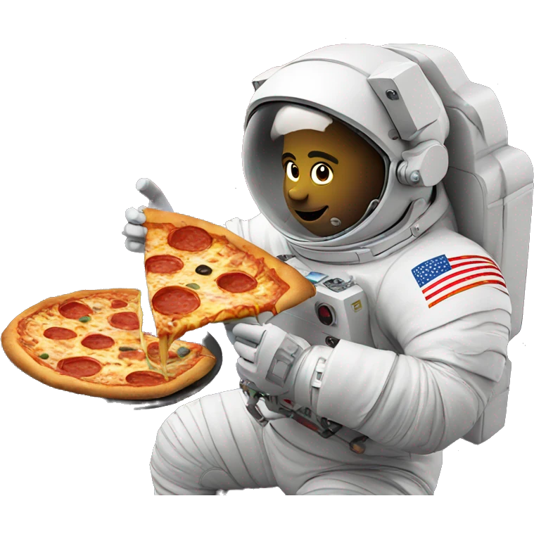 Astronaut eat pizza emoji