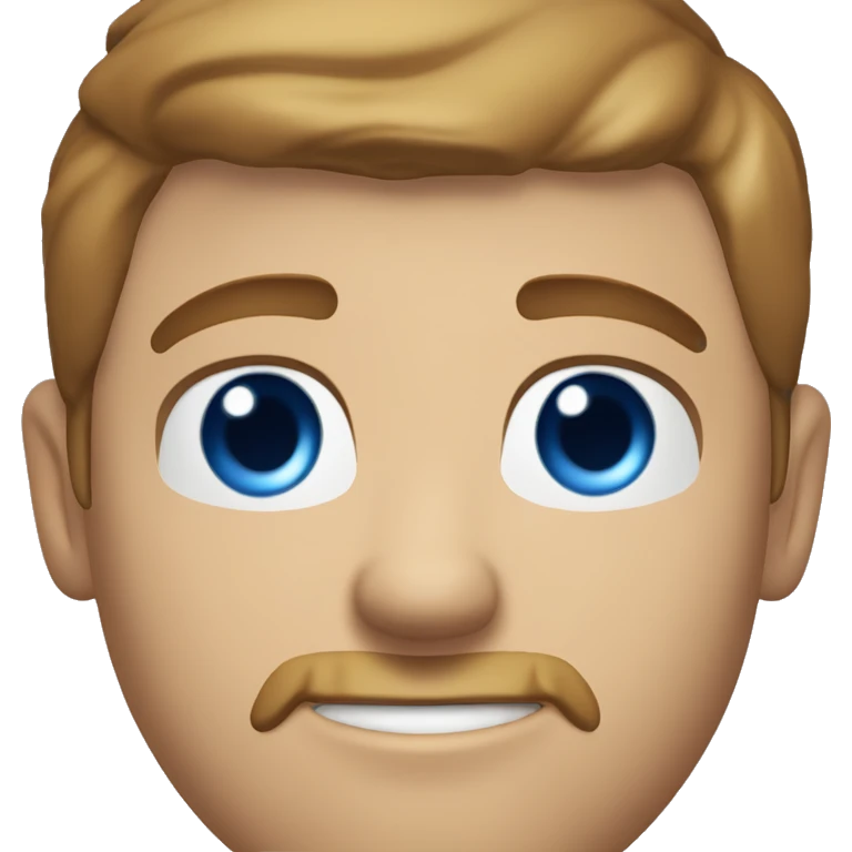 A head and shoulders shot of a 33 year old White man, with short brown hair, with stubble facial hair,   with blue eyes wearing a t-shirt. emoji