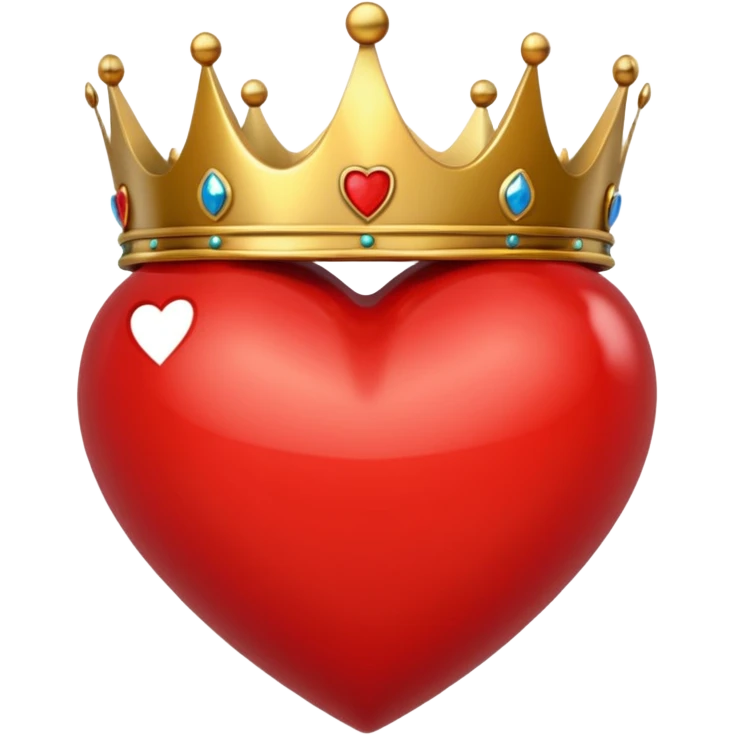Red heart and crown on top emoji