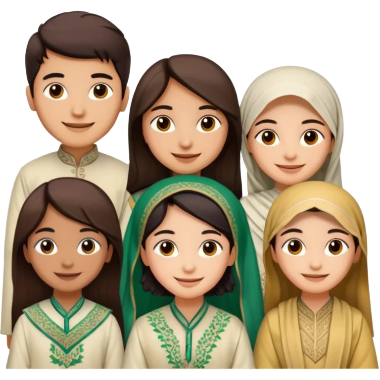 A group of young Pakistani people sitting around and sharing knowledge emoji