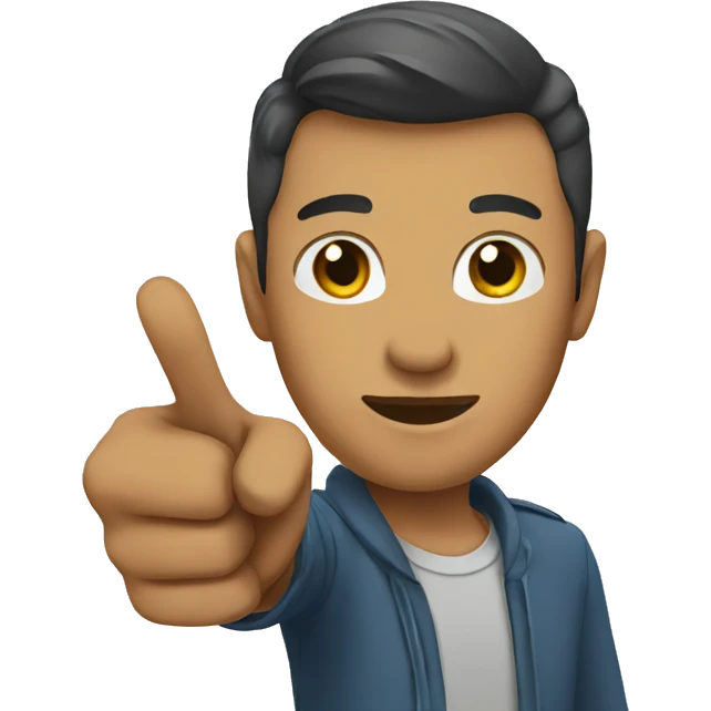 pointing front emoji