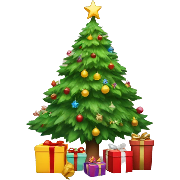Xmas tree and presents emoji