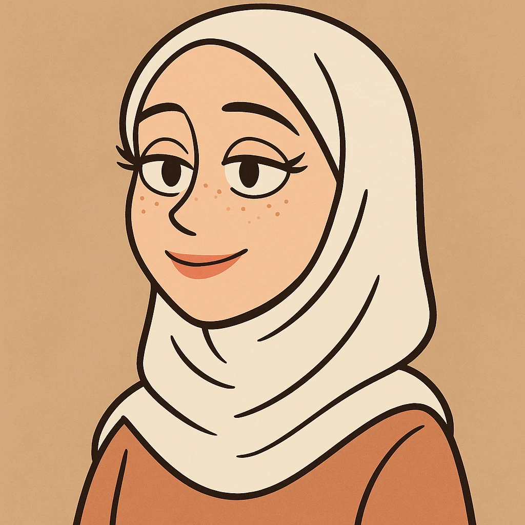white girl, white hijab, freckles, long eyelashes, thin lips, thin dark brown eyebrows, gentle cartoon style emoji