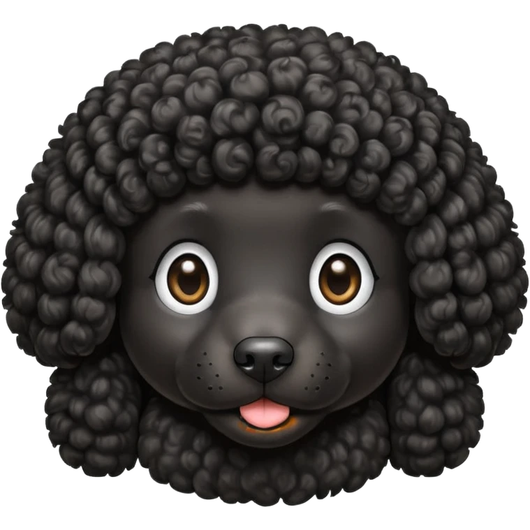 black poodle, round face emoji