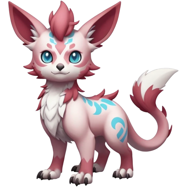 Vibrant Male cute cool anime-styled Falvie-Fionbri-fantasy-creature-Fakémon-Pokémon, full body, with random markings emoji