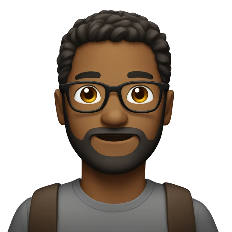 Brown Guy with a small beard and glasses emoji