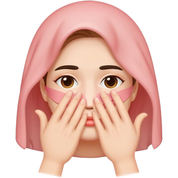 Blushing covering face emoji
